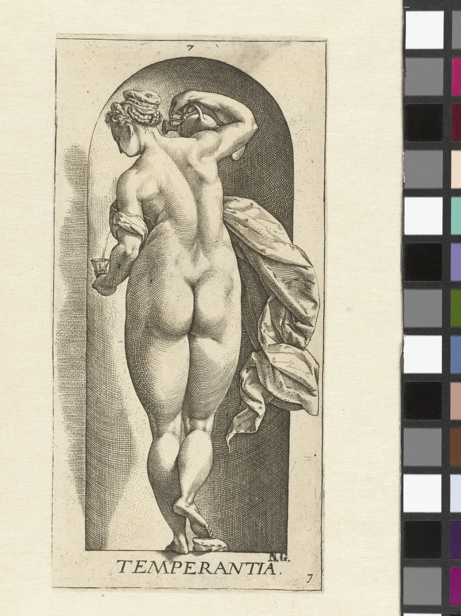templanza Templanza (título sobre el objeto) Las siete virtudes (título de la serie) de Hendrick Goltzius
