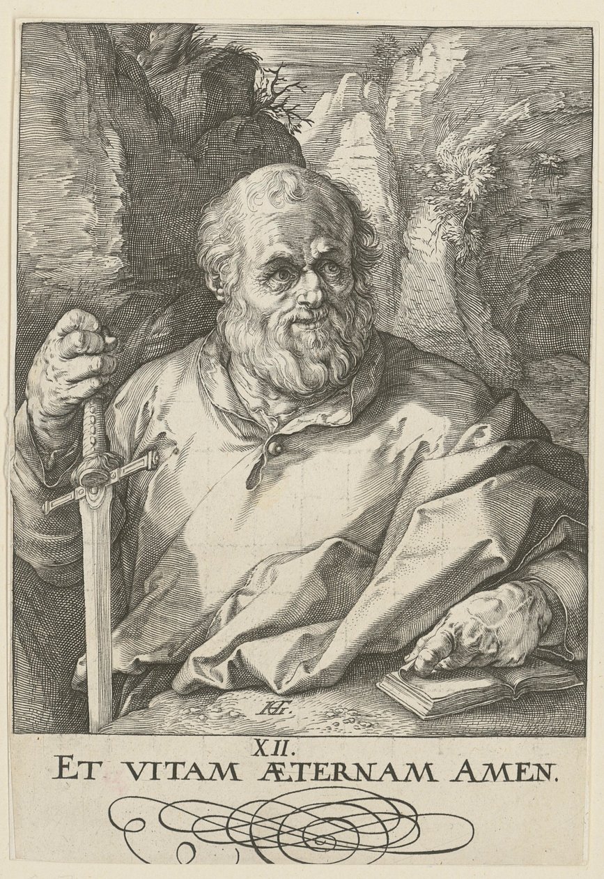 Matthias, lámina 13 de la serie «Cristo, los doce apóstoles y Pablo» de Hendrick Goltzius