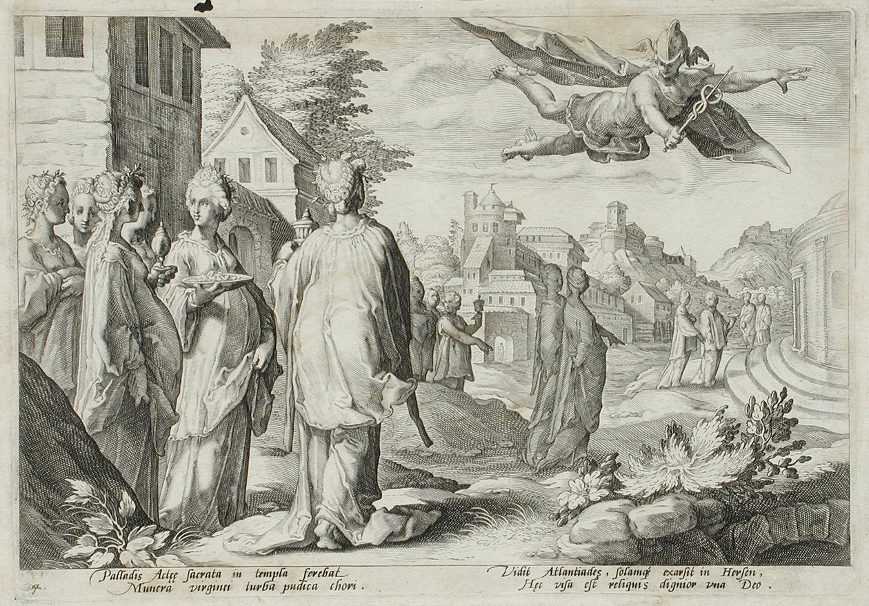 Mercurio enamorado de Herse, hija de Cécrope de Hendrick Goltzius