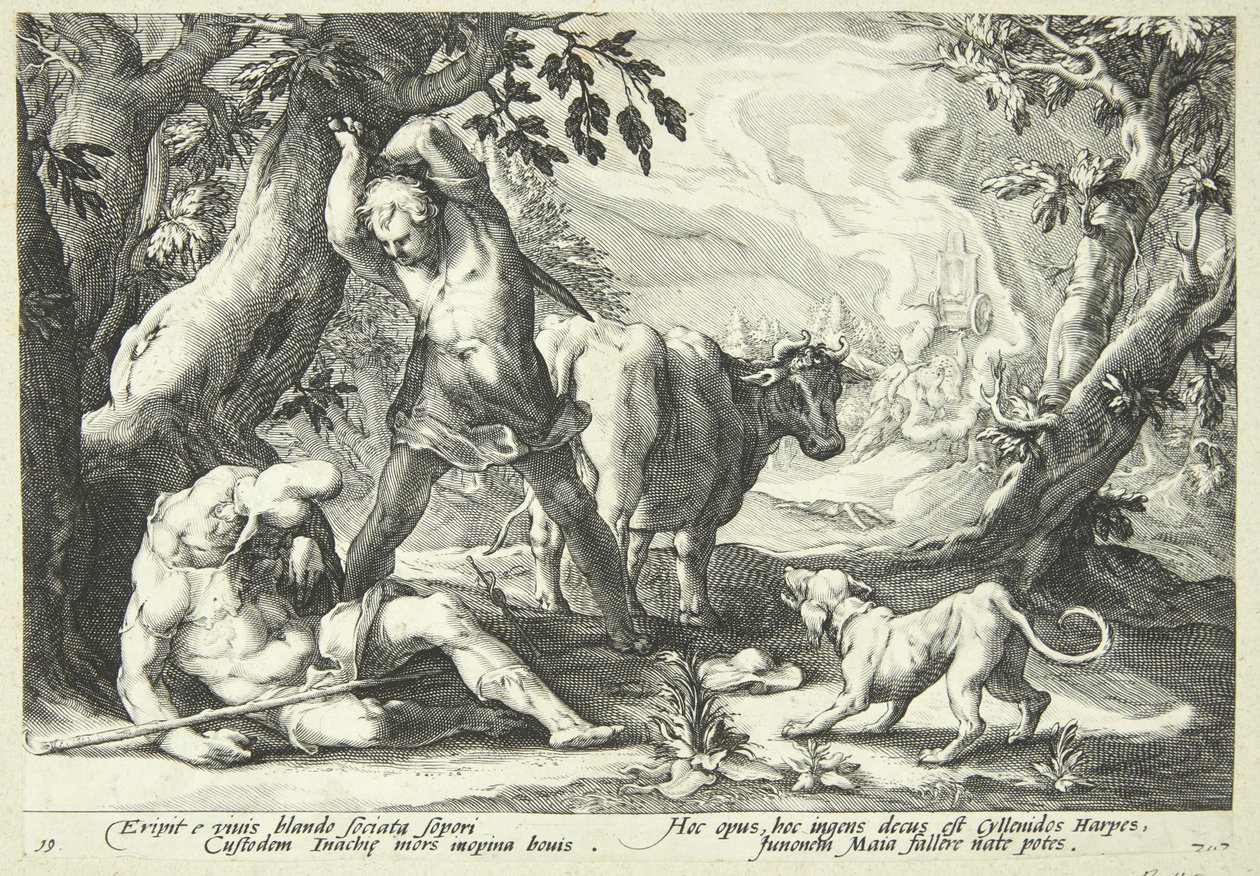 Mercurio mata a Argos de Hendrick Goltzius