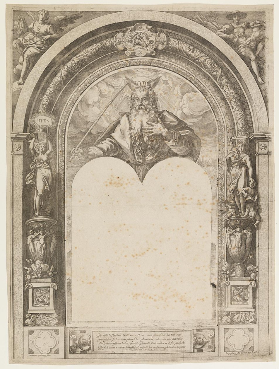 Moisés con las tablas de la ley de Hendrick Goltzius