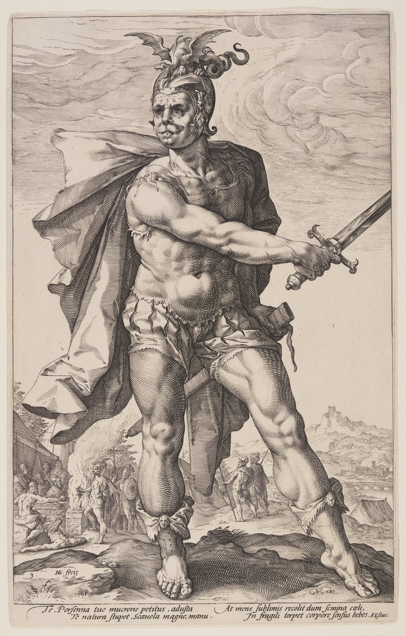Mucius Scaevola, de Los héroes romanos de Hendrick Goltzius
