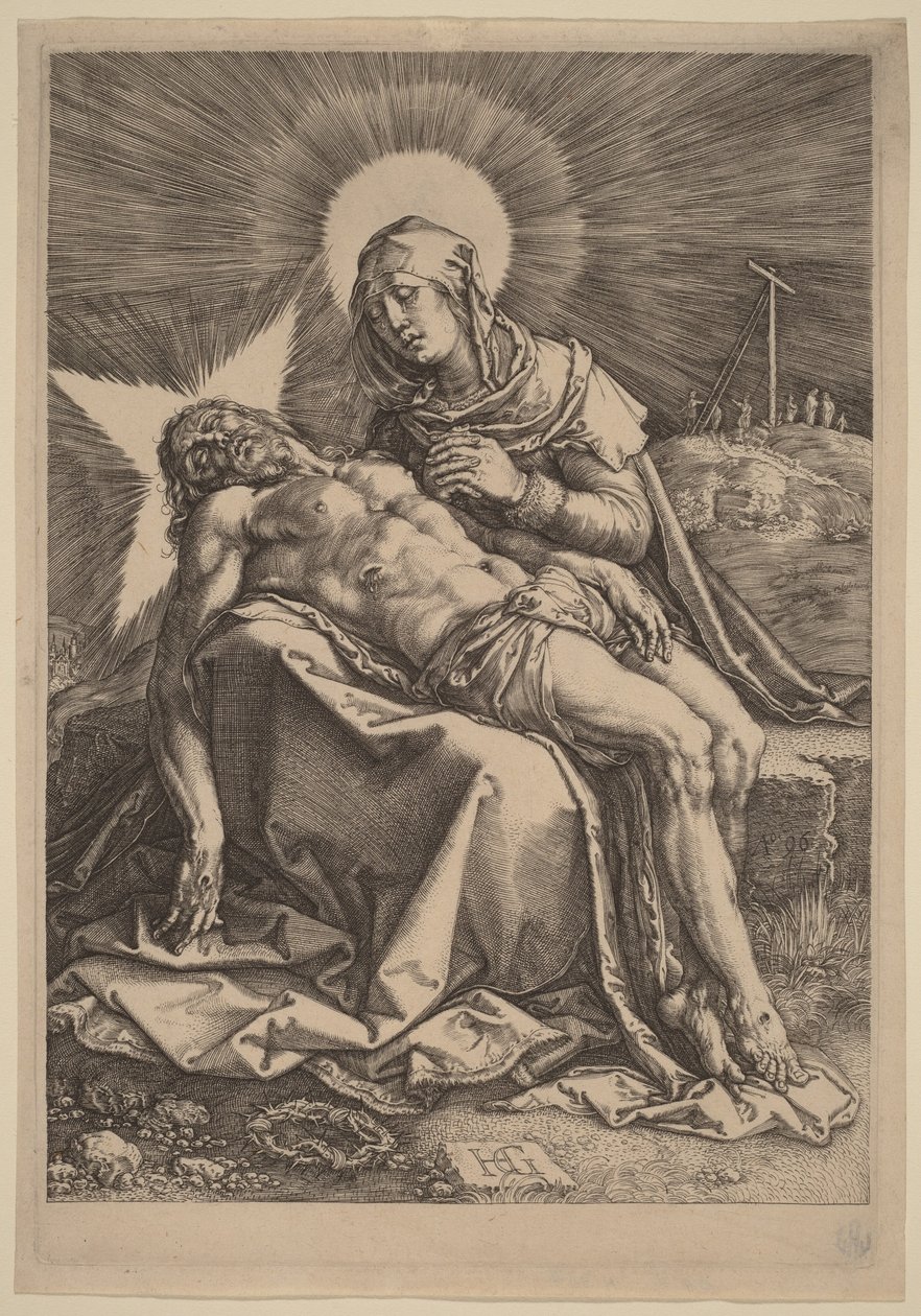 Piedad (La Virgen Dolorosa con Cristo muerto en su regazo) de Hendrick Goltzius