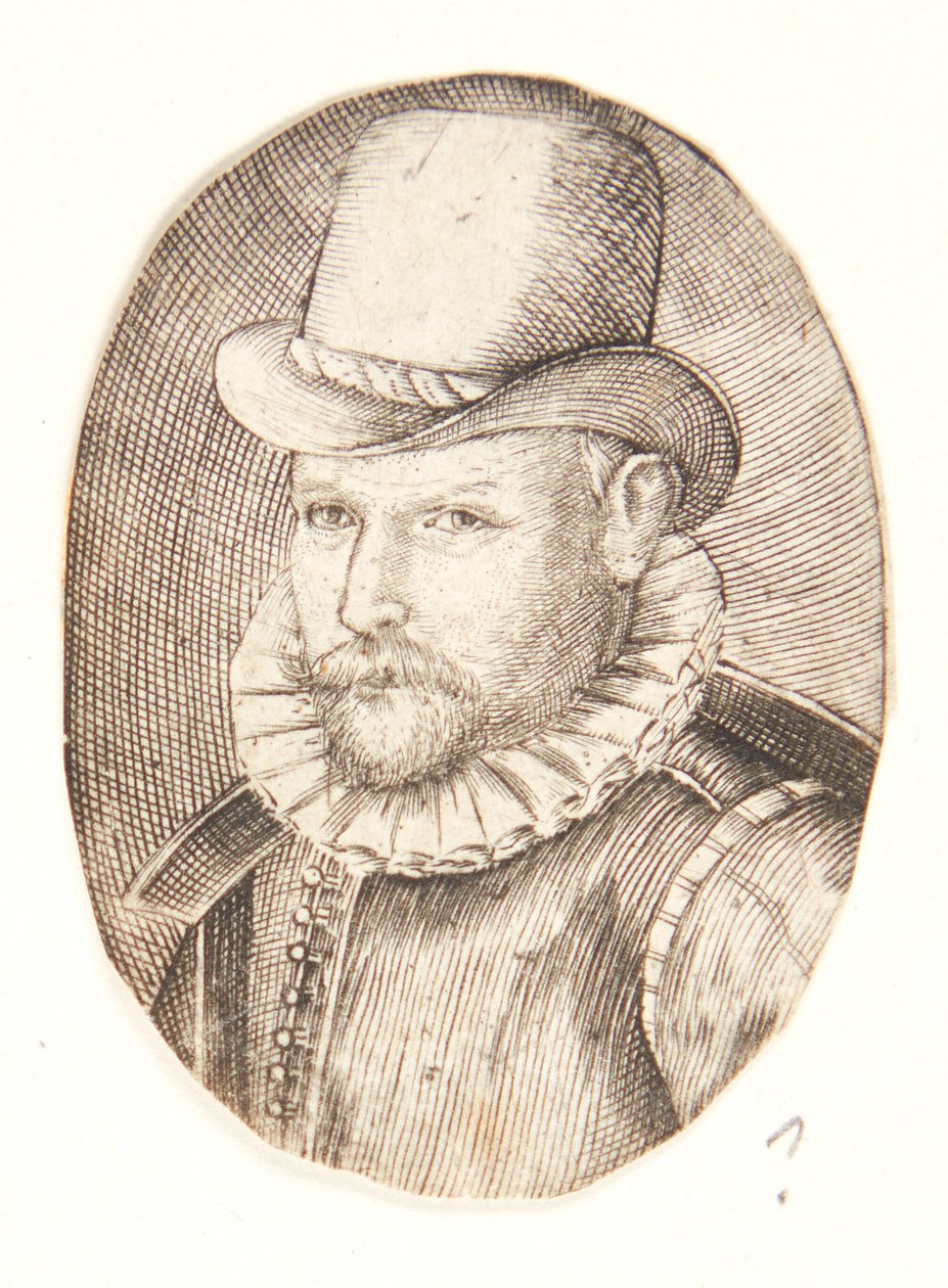 Retrato de un hombre con sombrero, vuelto hacia la izquierda de Hendrick Goltzius