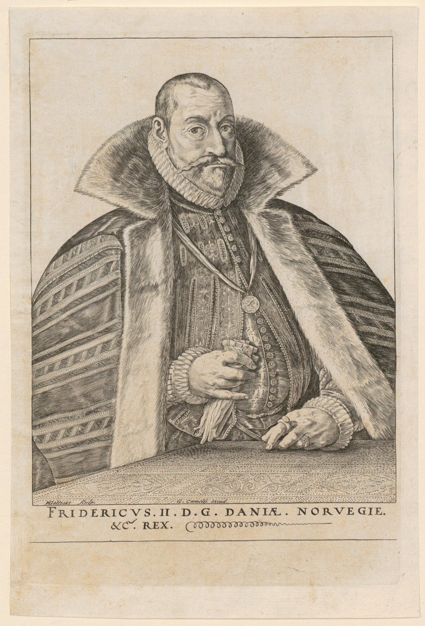 Retrato de Federico II, rey de Dinamarca y Noruega de Hendrick Goltzius