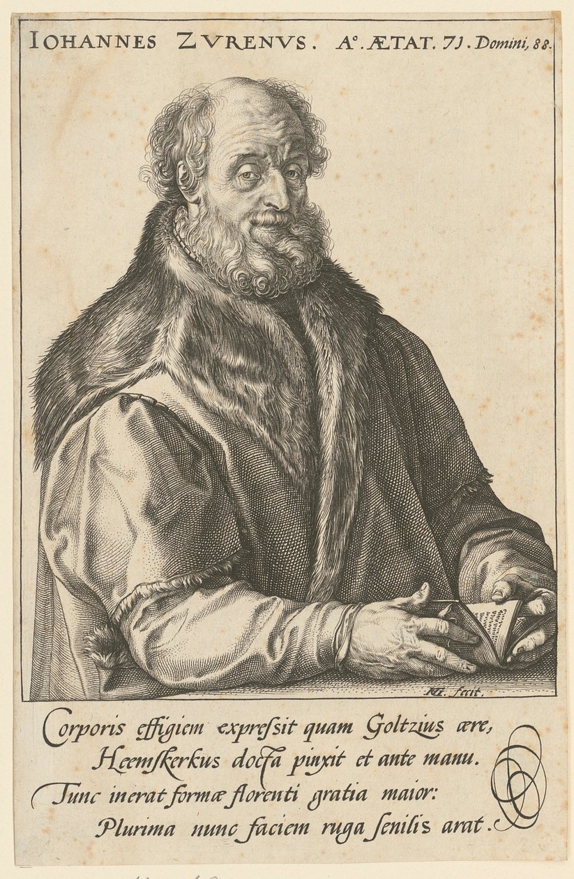 Retrato de Jan van Zuren [Suren; Surenus] de Hendrick Goltzius