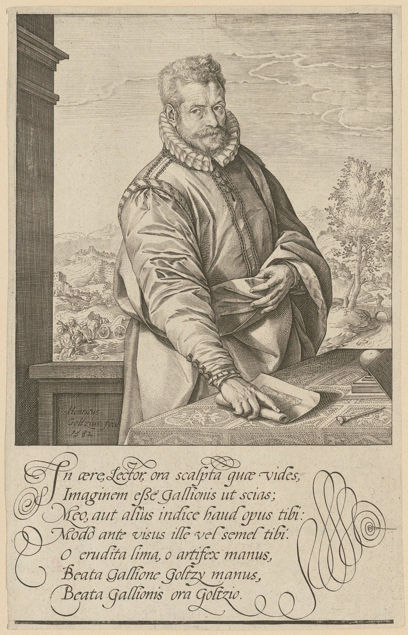 Retrato de Philips Galle de Hendrick Goltzius