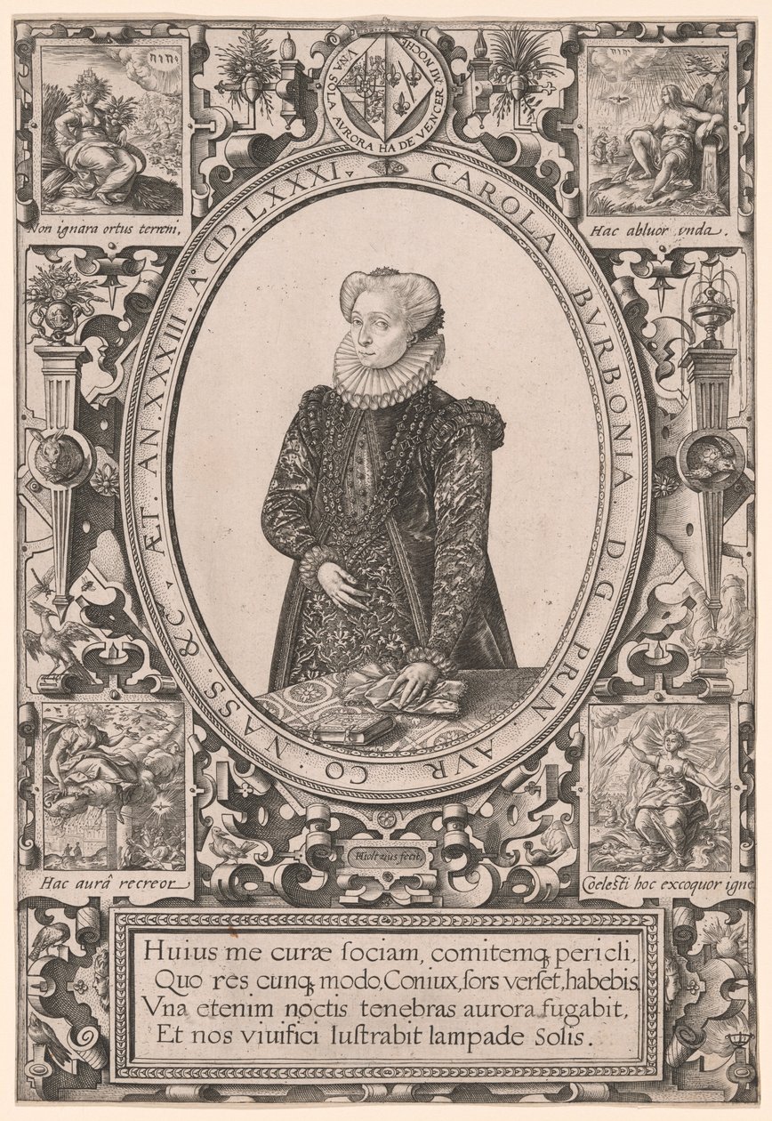 Retrato de Charlotte de Borbón de Hendrick Goltzius