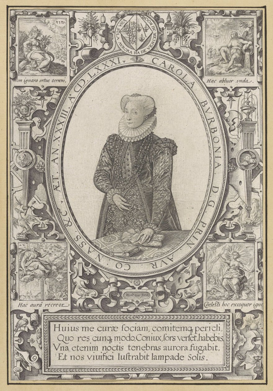 Retrato de Carlota de Borbón de Hendrick Goltzius