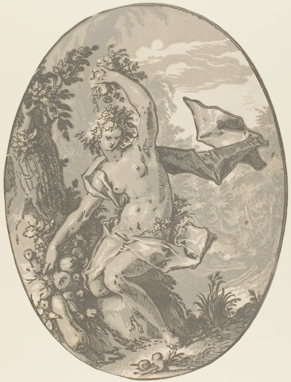 Proserpina, placa cinco de Demogorgon y las deidades de Hendrick Goltzius