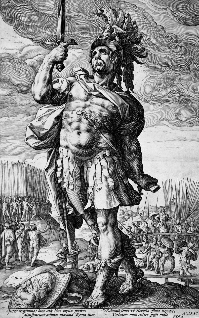 Horacio al público de Hendrick Goltzius