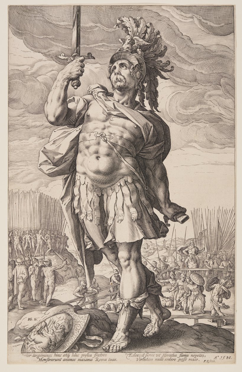 Publio Horacio, de Los héroes romanos de Hendrick Goltzius