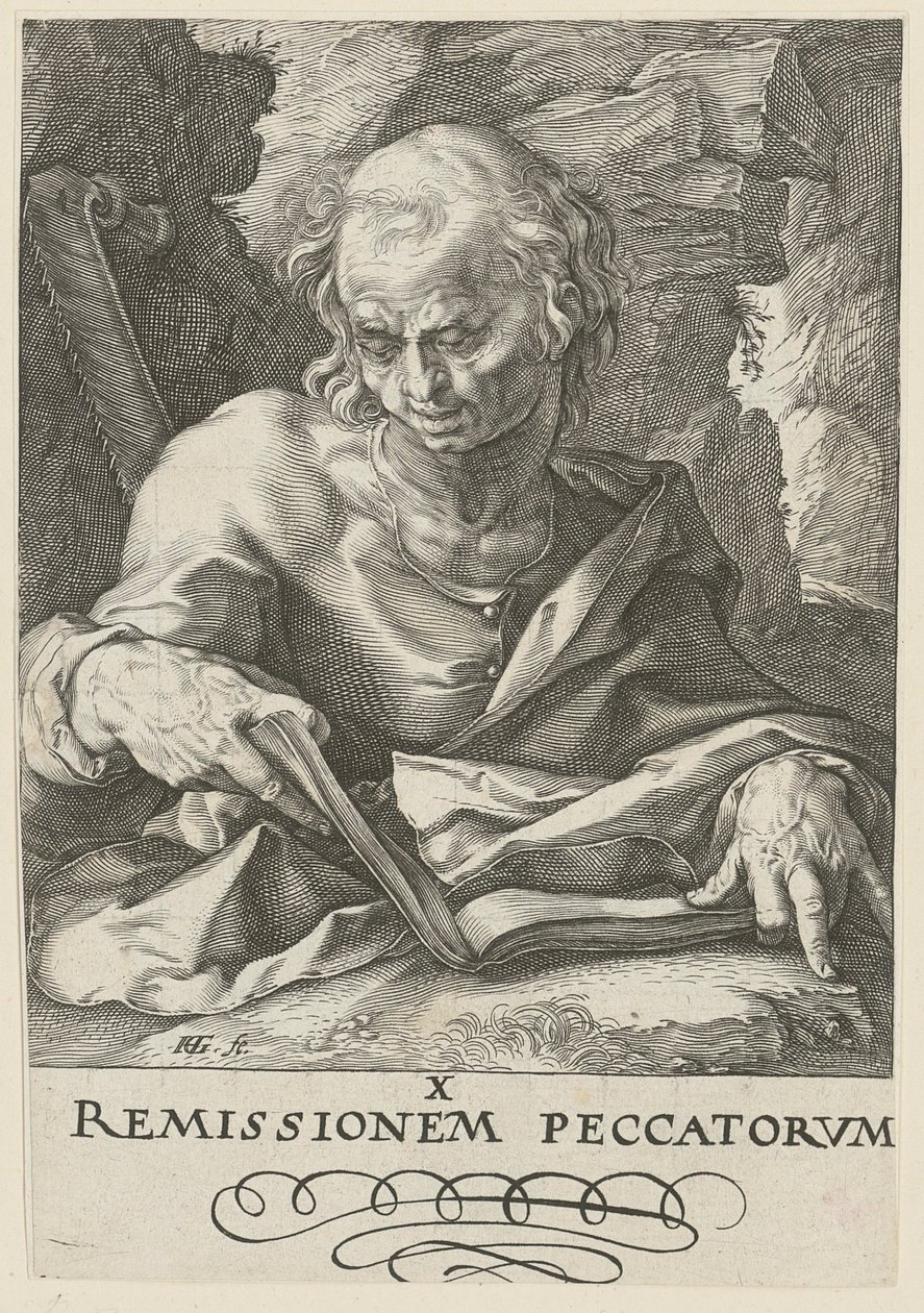 Simón, lámina 11 de la serie «Cristo, los doce apóstoles y Pablo» de Hendrick Goltzius