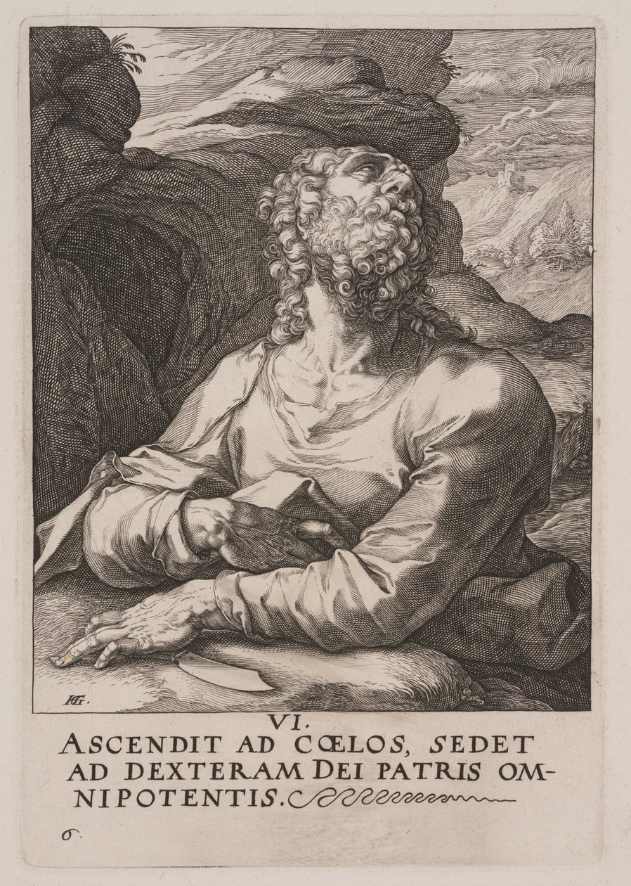 San Bartolomé, de Cristo, los Apóstoles y San Pablo con el Credo de Hendrick Goltzius