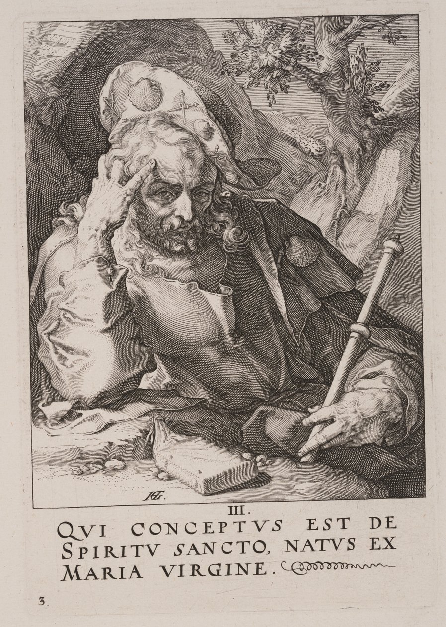 Santiago el Mayor, de Cristo, los Apóstoles y San Pablo con el Credo de Hendrick Goltzius