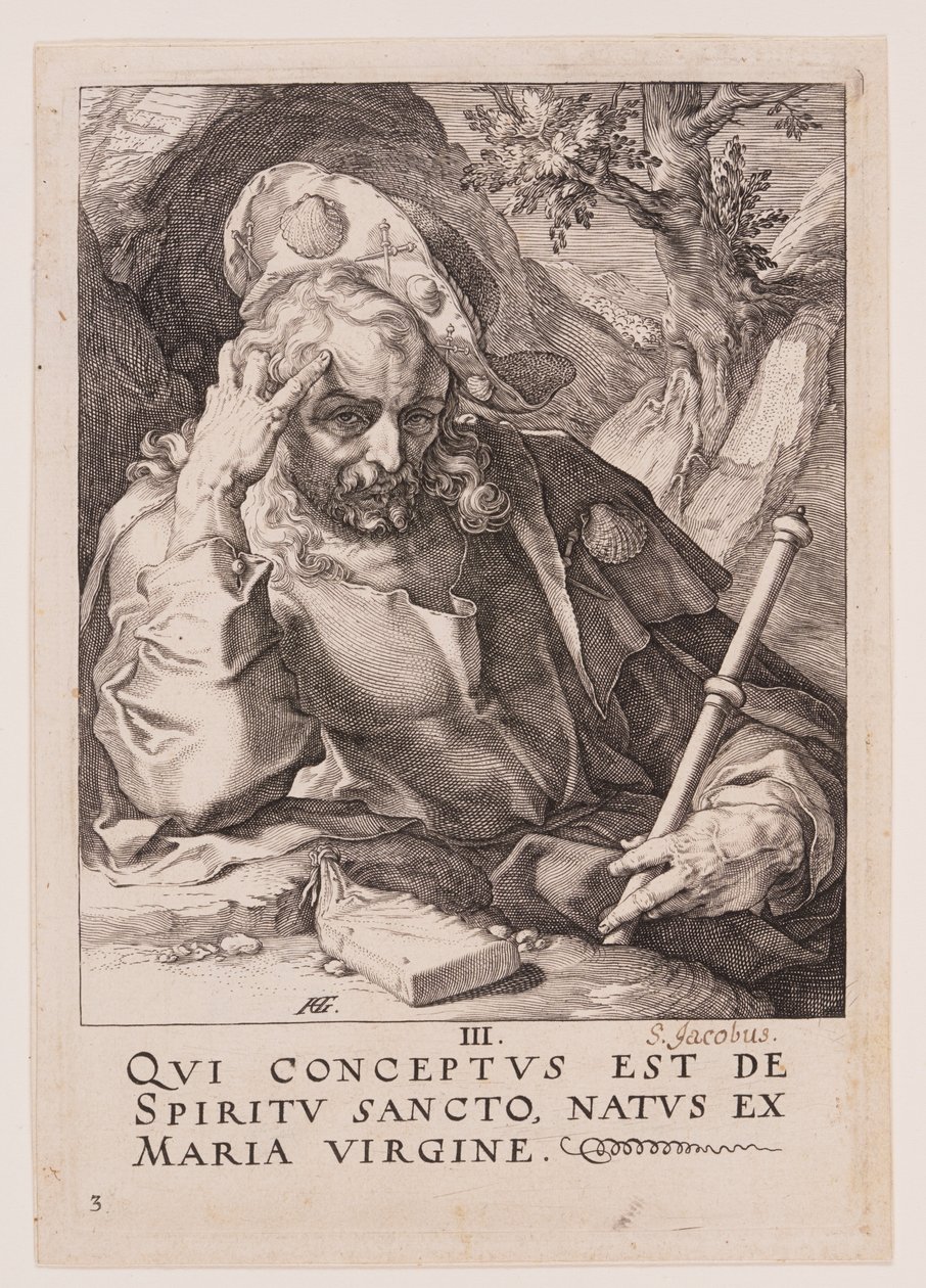 Santiago el Mayor, de Cristo, los Apóstoles y San Pablo con el Credo de Hendrick Goltzius