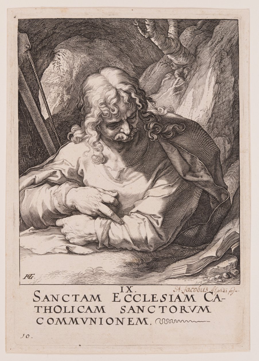 Santiago el Menor, de Cristo, los Apóstoles y San Pablo con el Credo de Hendrick Goltzius