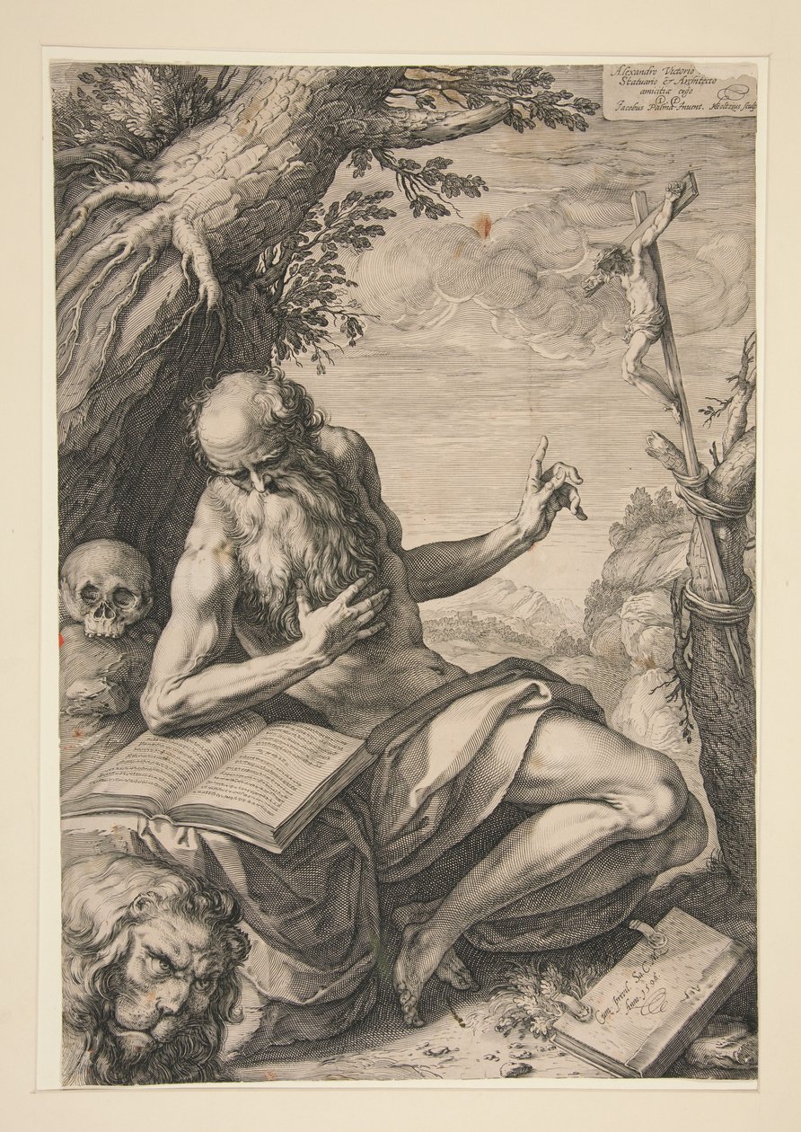 San Jerónimo en el desierto de Hendrick Goltzius