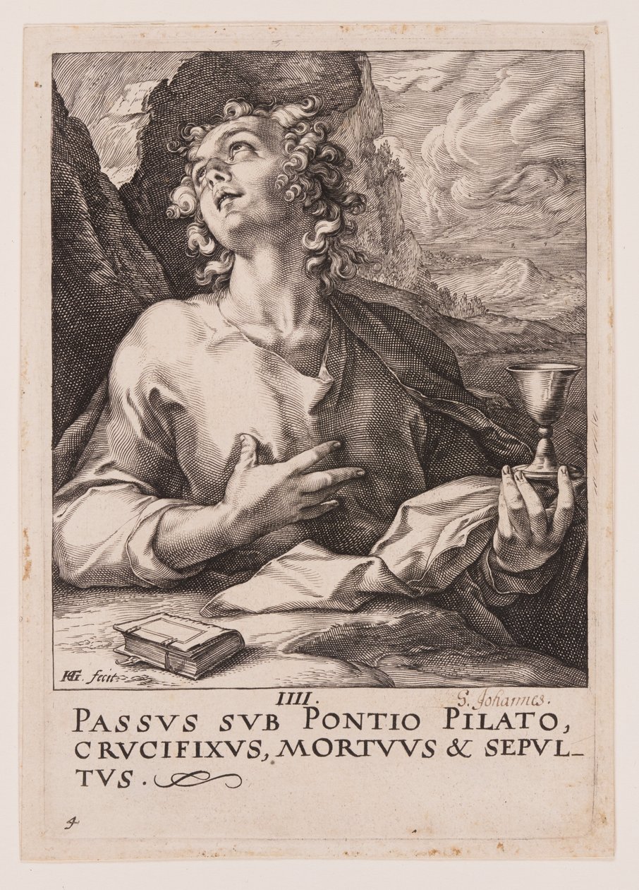 San Juan, de Cristo, los Apóstoles y San Pablo con el Credo de Hendrick Goltzius