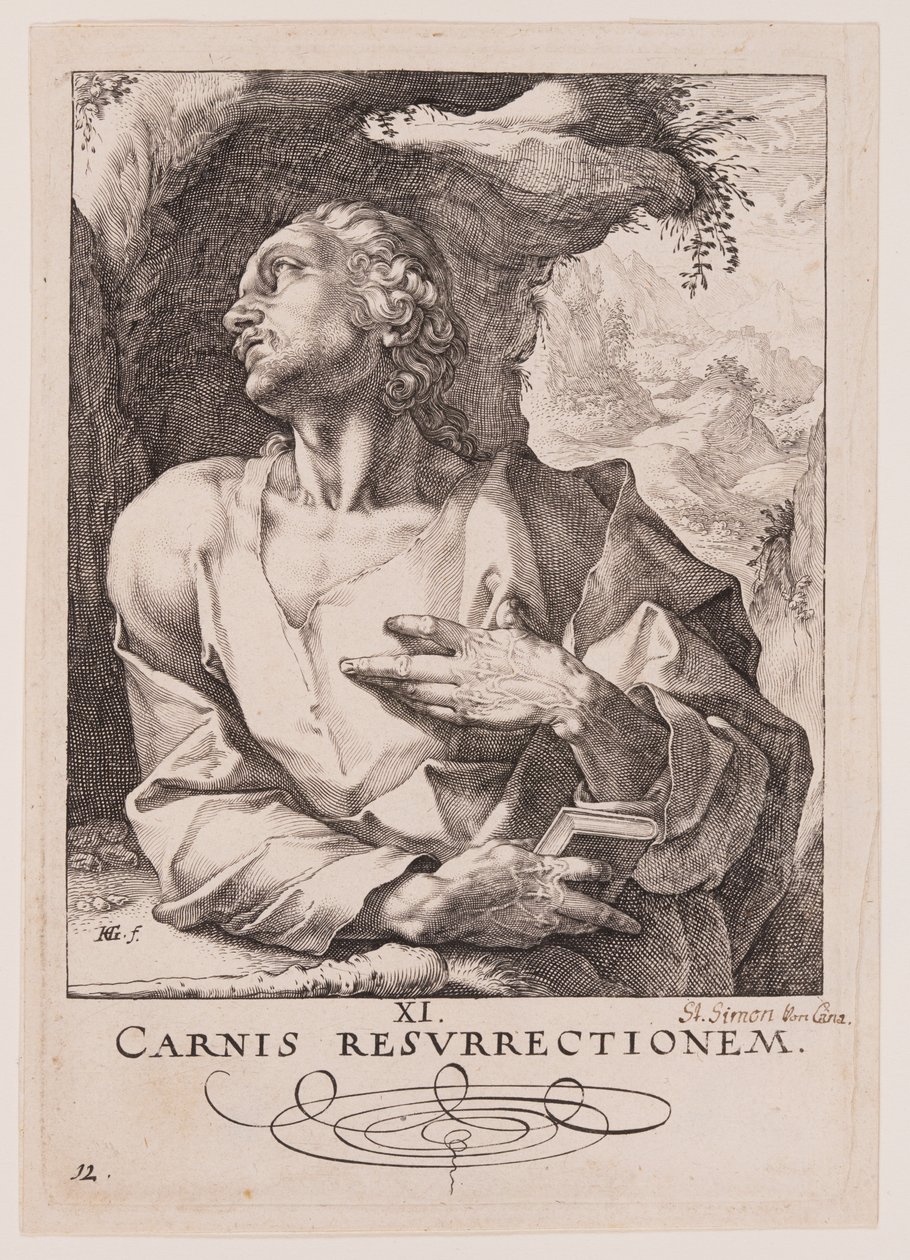 San Judas Tadeo, de Cristo, los Apóstoles y San Pablo con el Credo de Hendrick Goltzius