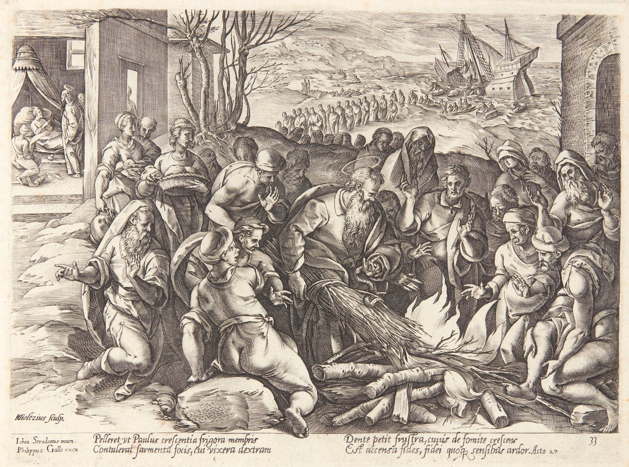 San Pablo mordido por la víbora de Hendrick Goltzius
