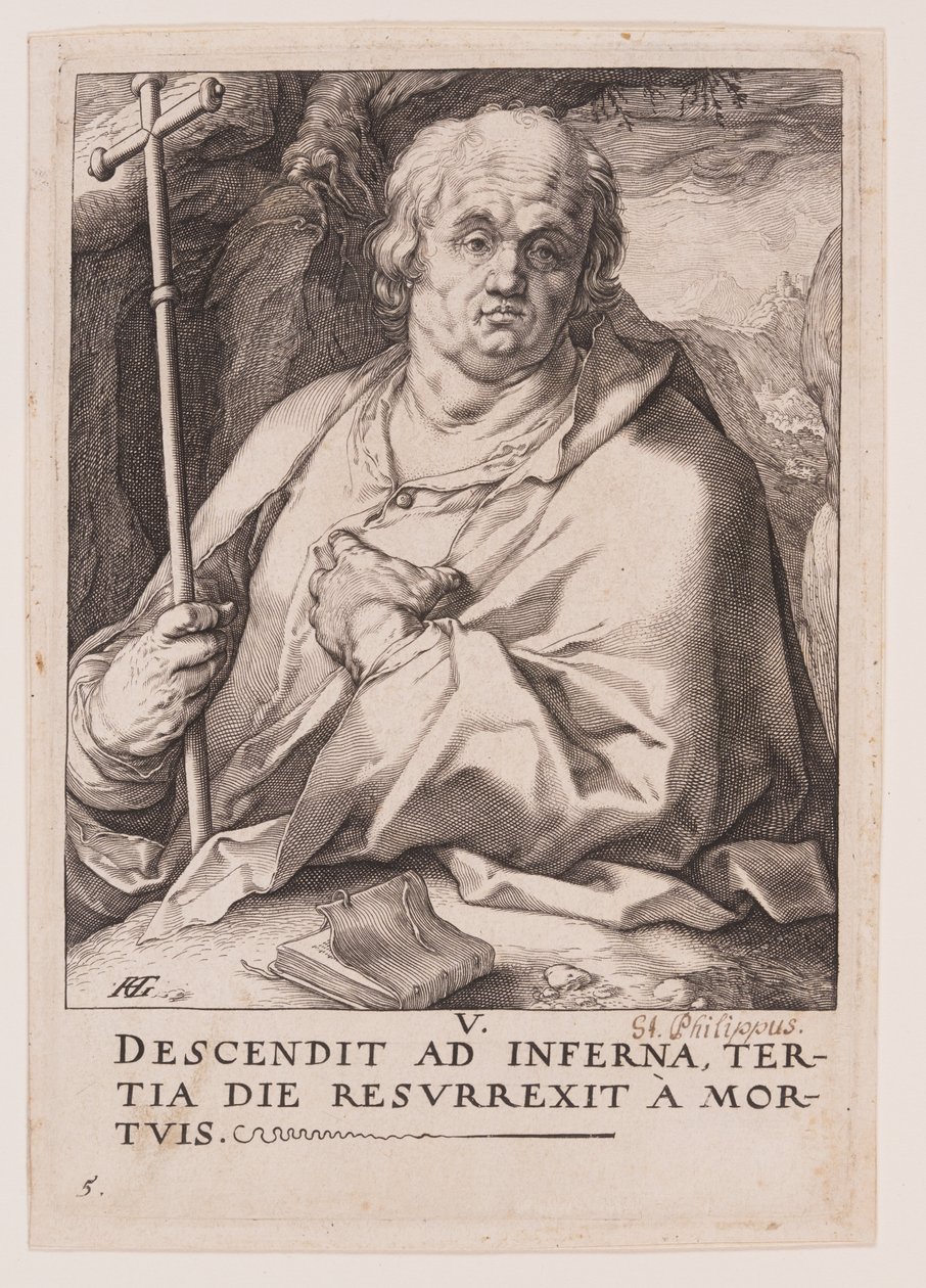San Felipe, de Cristo, los Apóstoles y San Pablo con el Credo de Hendrick Goltzius