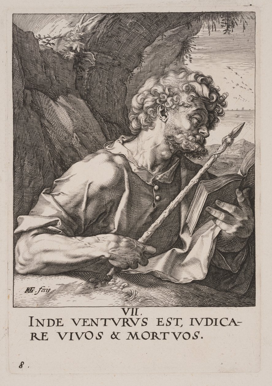 Santo Tomás, de Cristo, los Apóstoles y San Pablo con el Credo de Hendrick Goltzius