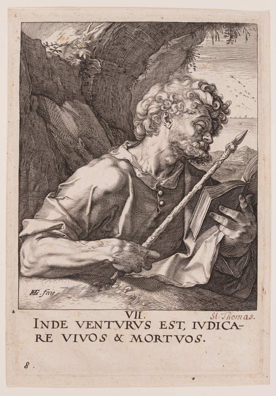 Santo Tomás, de Cristo, los Apóstoles y San Pablo con el Credo de Hendrick Goltzius