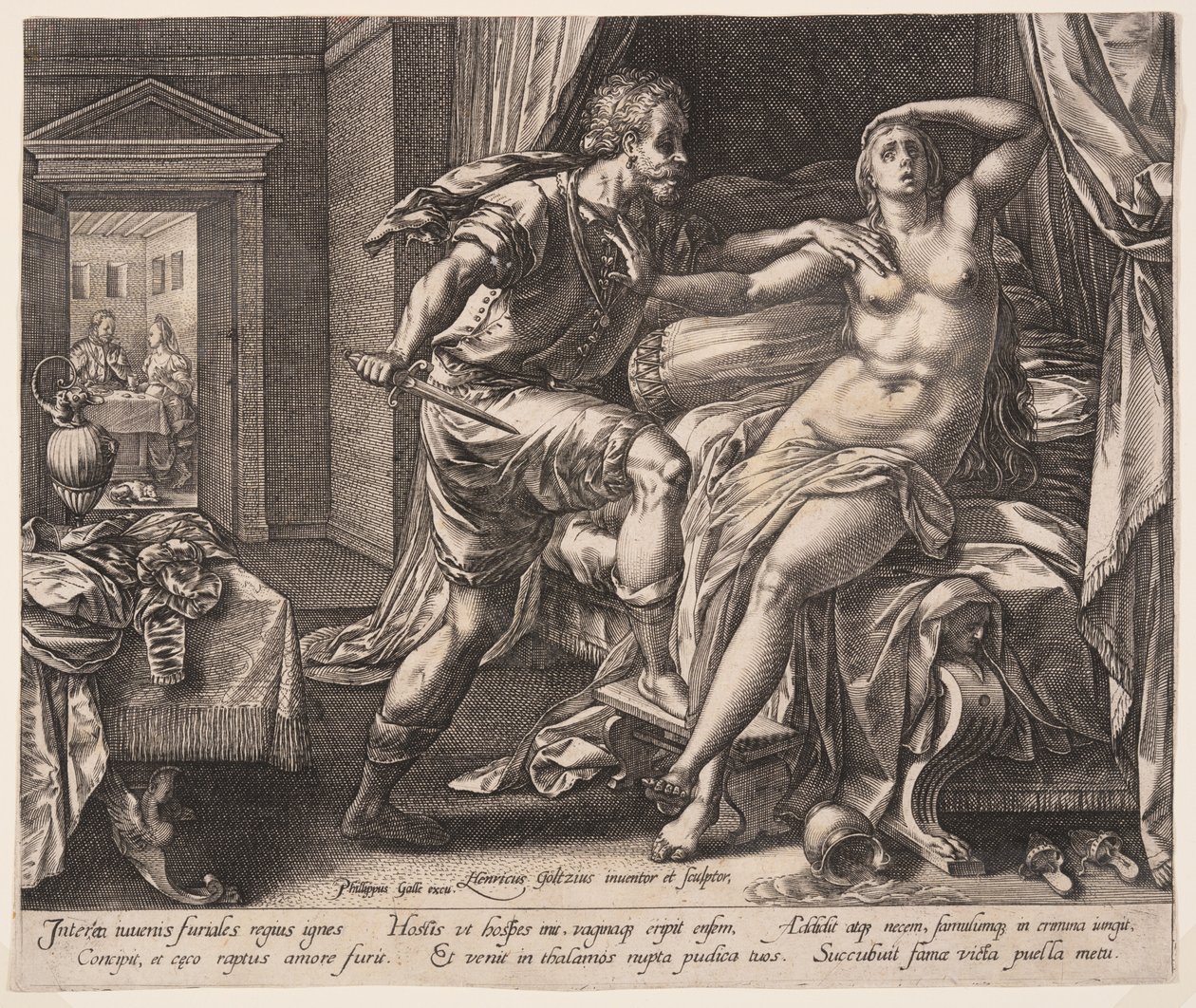 Tarquinio y Lucrecia, de La historia de Lucrecia de Hendrick Goltzius