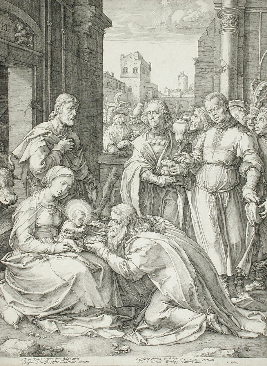 La adoración de los Reyes Magos de Hendrick Goltzius