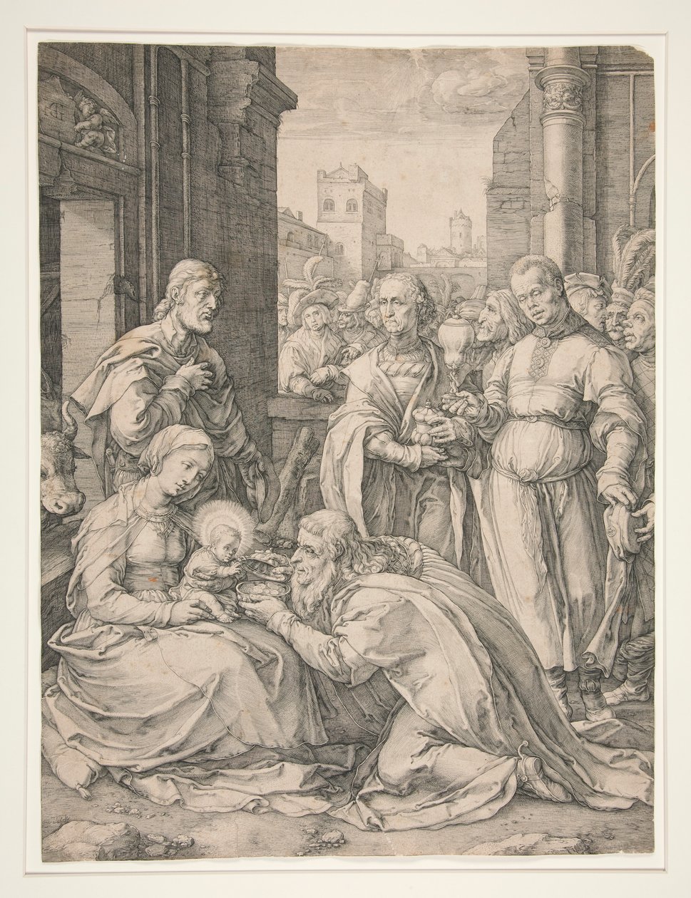 La Adoración de los Reyes Magos, de la serie El Nacimiento y Primeros Años de Cristo de Hendrick Goltzius