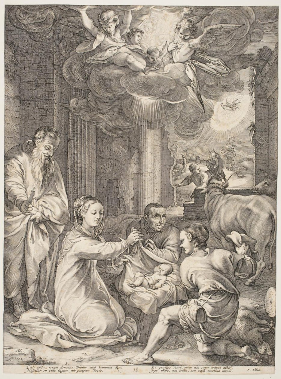 La adoración de los pastores de Hendrick Goltzius