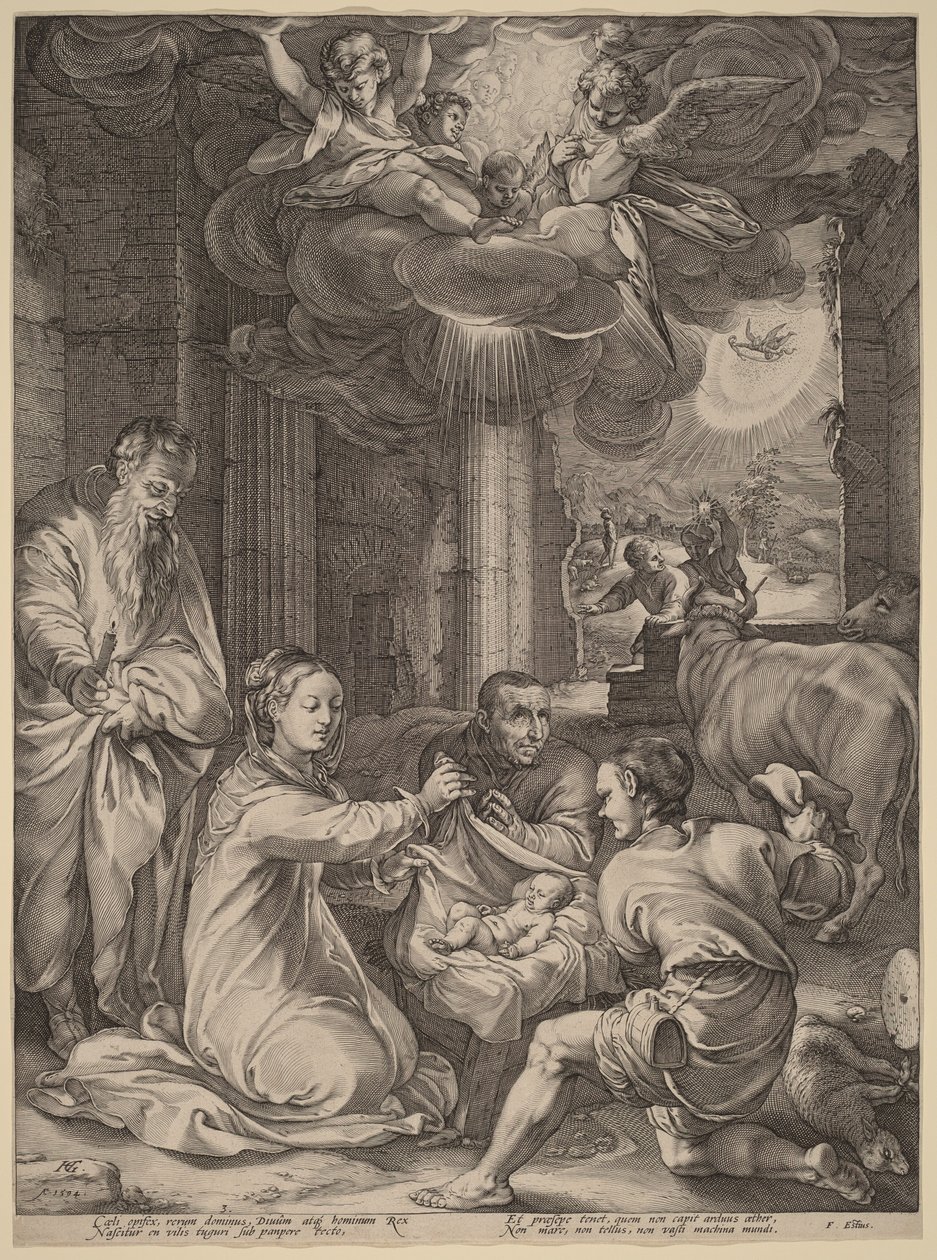 La adoración de los pastores de Hendrick Goltzius