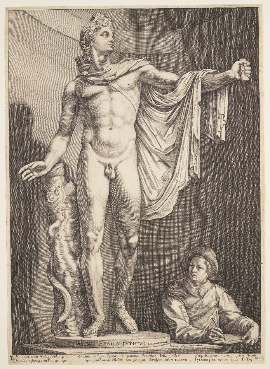 El Apolo de Belvedere, de Tres famosas estatuas antiguas de Roma de Hendrick Goltzius