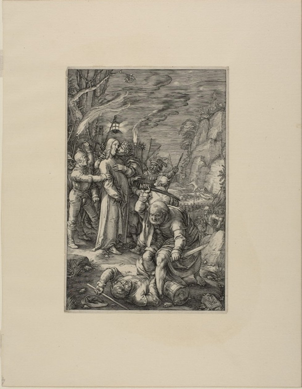 La Traición de Cristo, placa tres de La Pasión de Cristo de Hendrick Goltzius