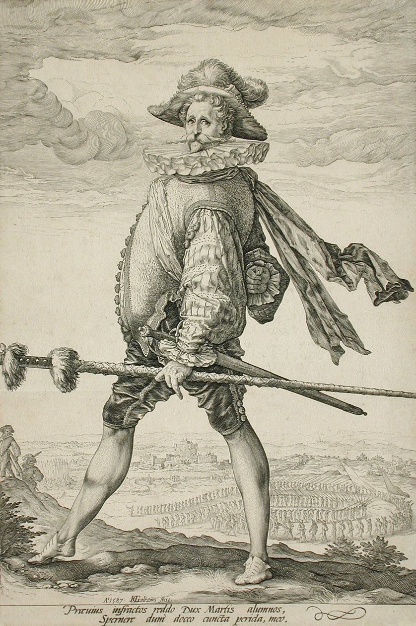 El capitán de la infantería marchando hacia la izquierda de Hendrick Goltzius