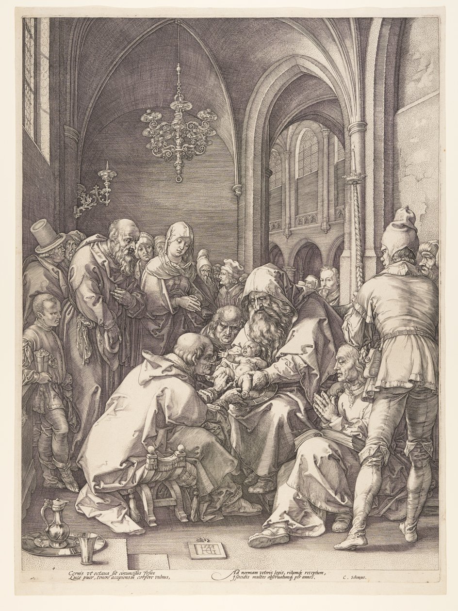 La circuncisión, de El nacimiento y los primeros años de la vida de Cristo de Hendrick Goltzius