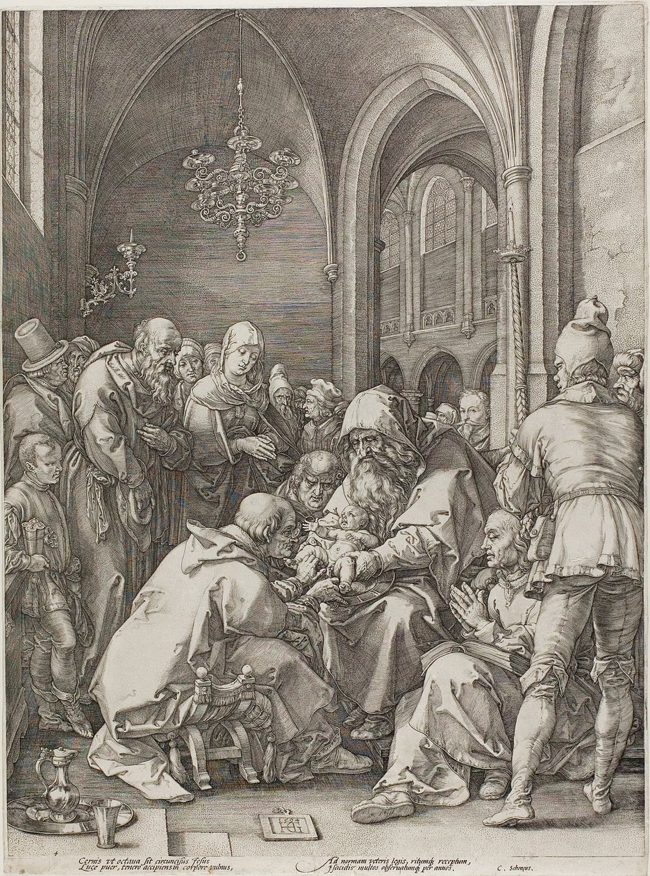 La Circuncisión, placa cuatro de El Nacimiento y la Vida Temprana de Cristo de Hendrick Goltzius