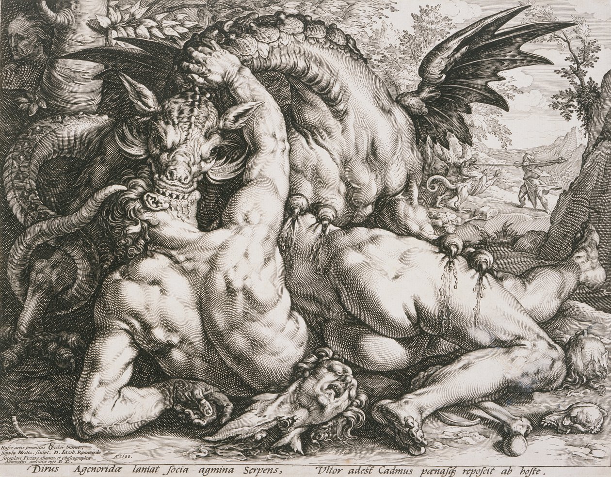 El dragón devorando a los compañeros de Cadmo de Hendrick Goltzius