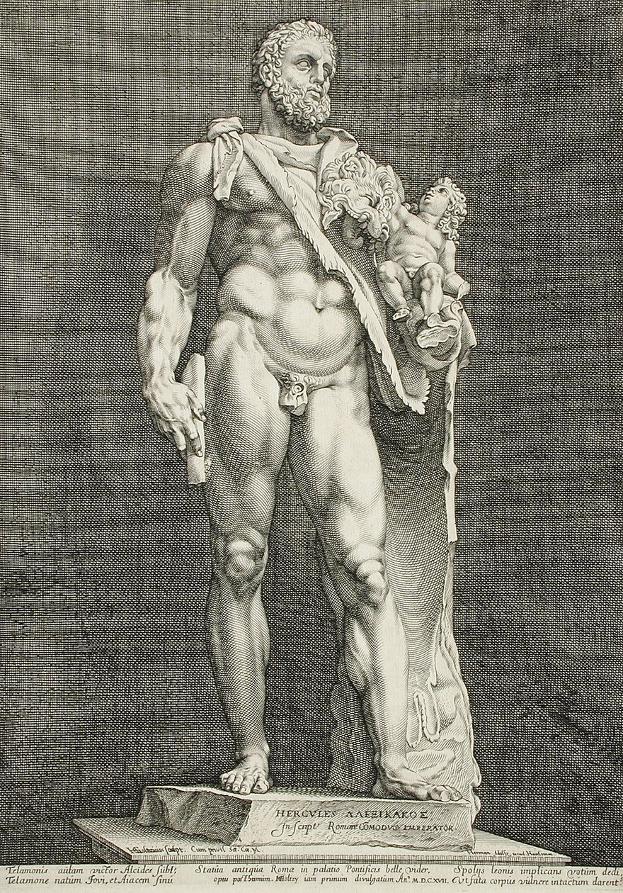 El emperador Cómodo como Hércules de Hendrick Goltzius