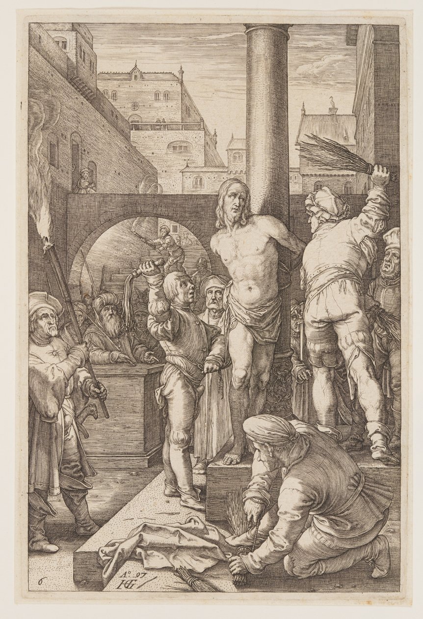 La Flagelación, de La Pasión de Hendrick Goltzius