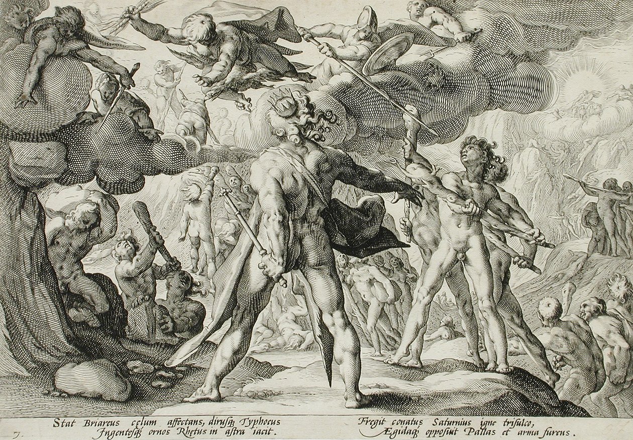Los gigantes escalando los cielos de Hendrick Goltzius