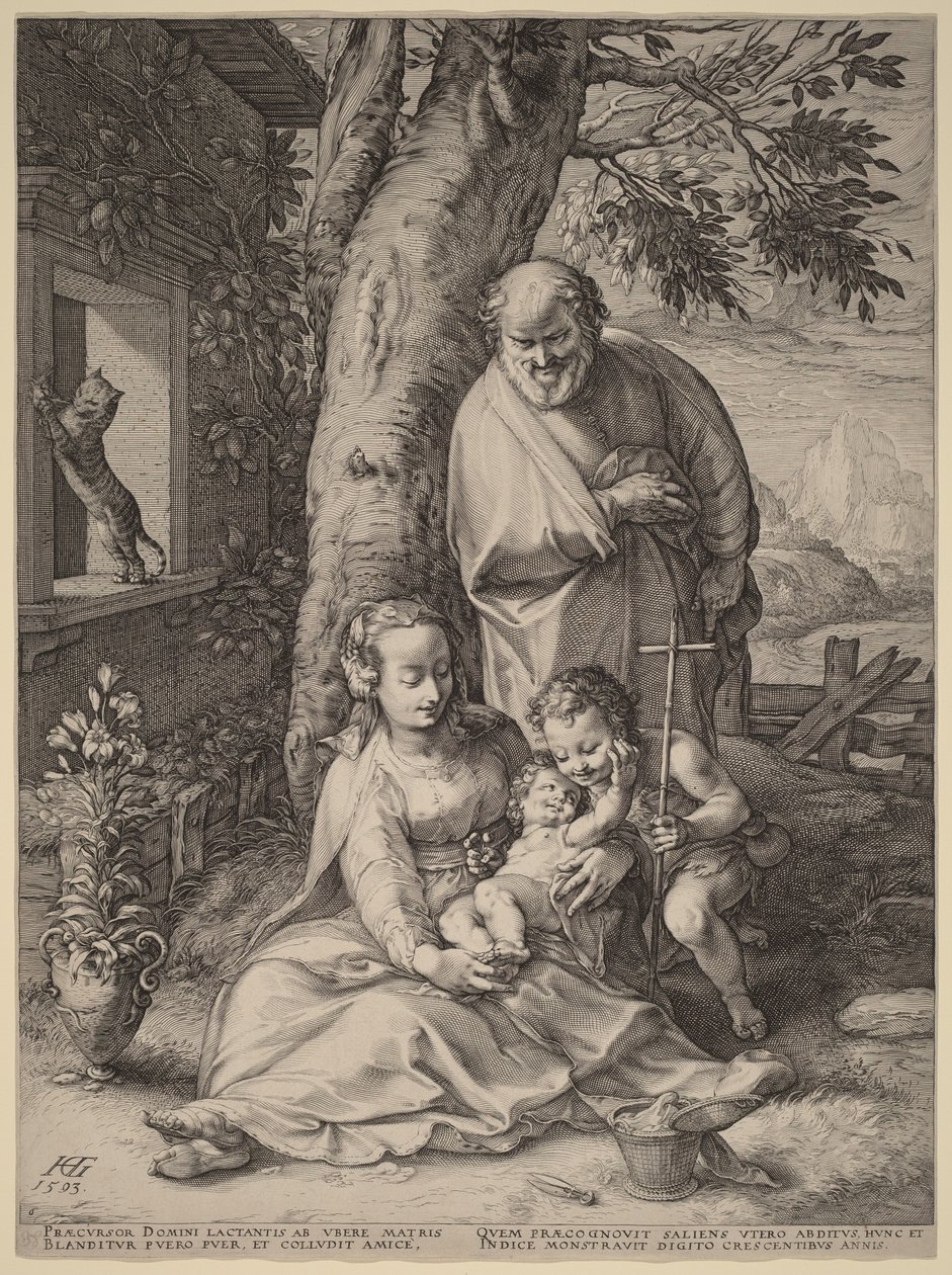 La Sagrada Familia con el niño Juan el Bautista de Hendrick Goltzius