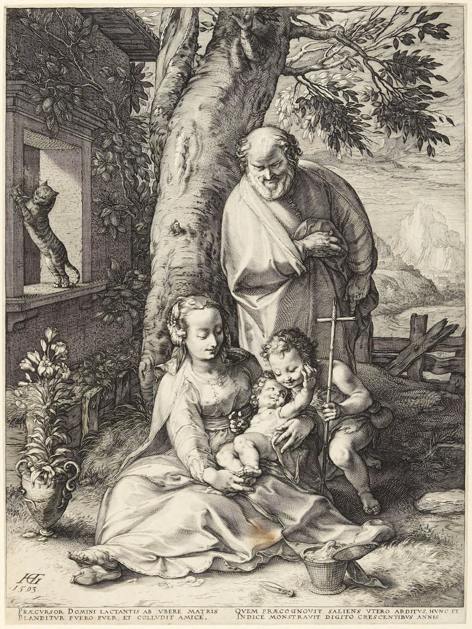 La Sagrada Familia con el niño Juan el Bautista de Hendrick Goltzius