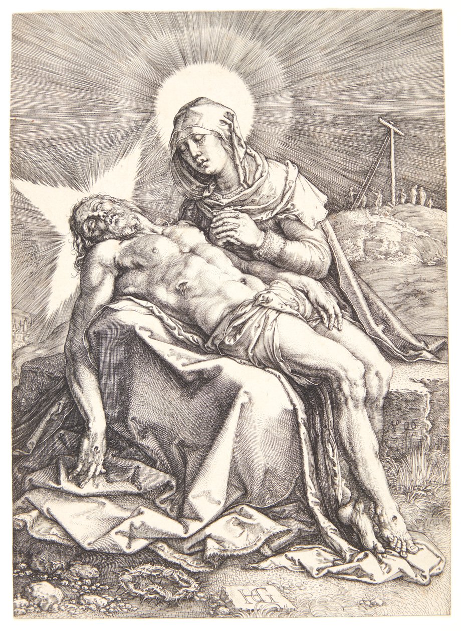 El lamento de la Virgen de Hendrick Goltzius
