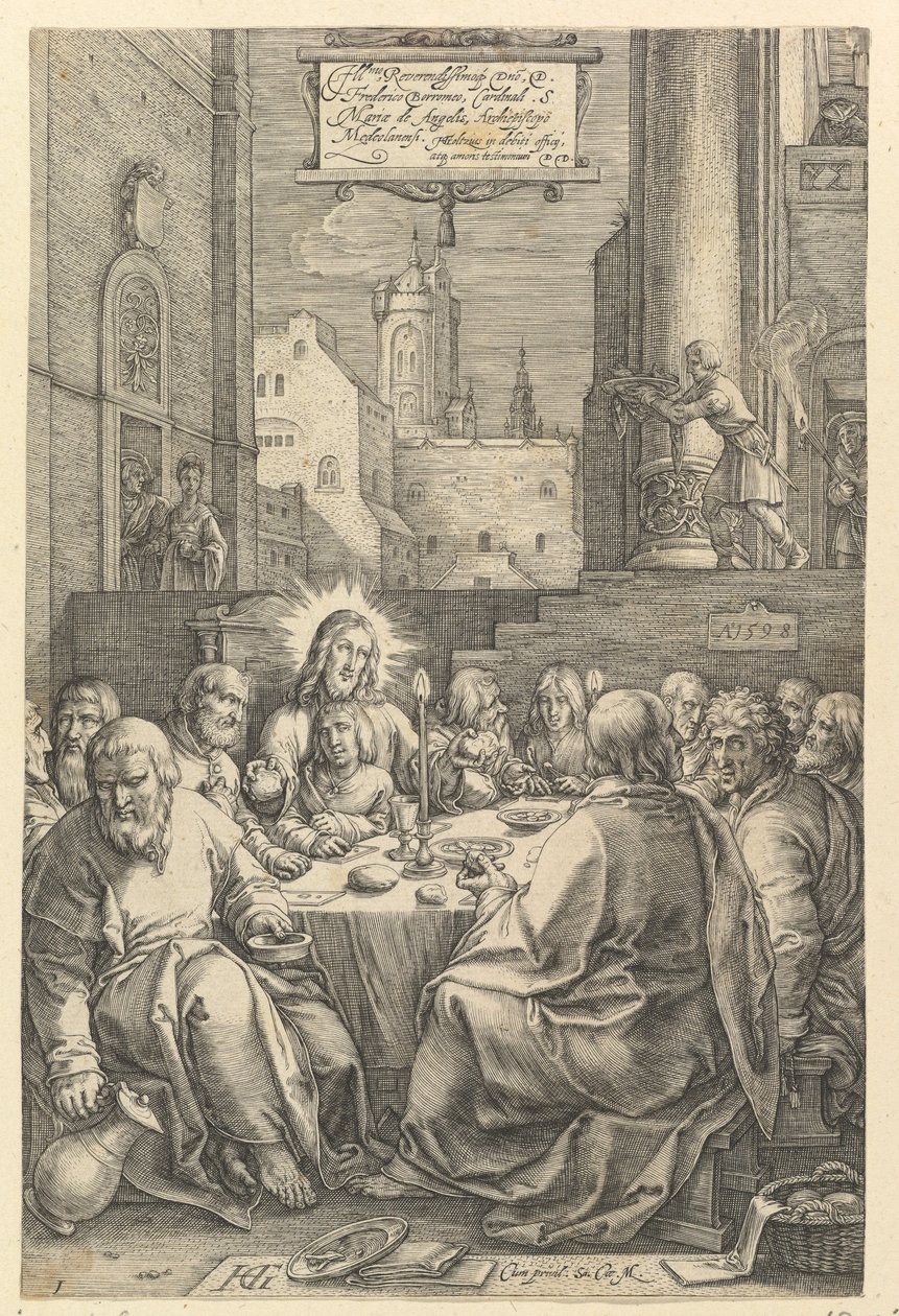 «La Última Cena», de «La Pasión de Cristo» de Hendrick Goltzius