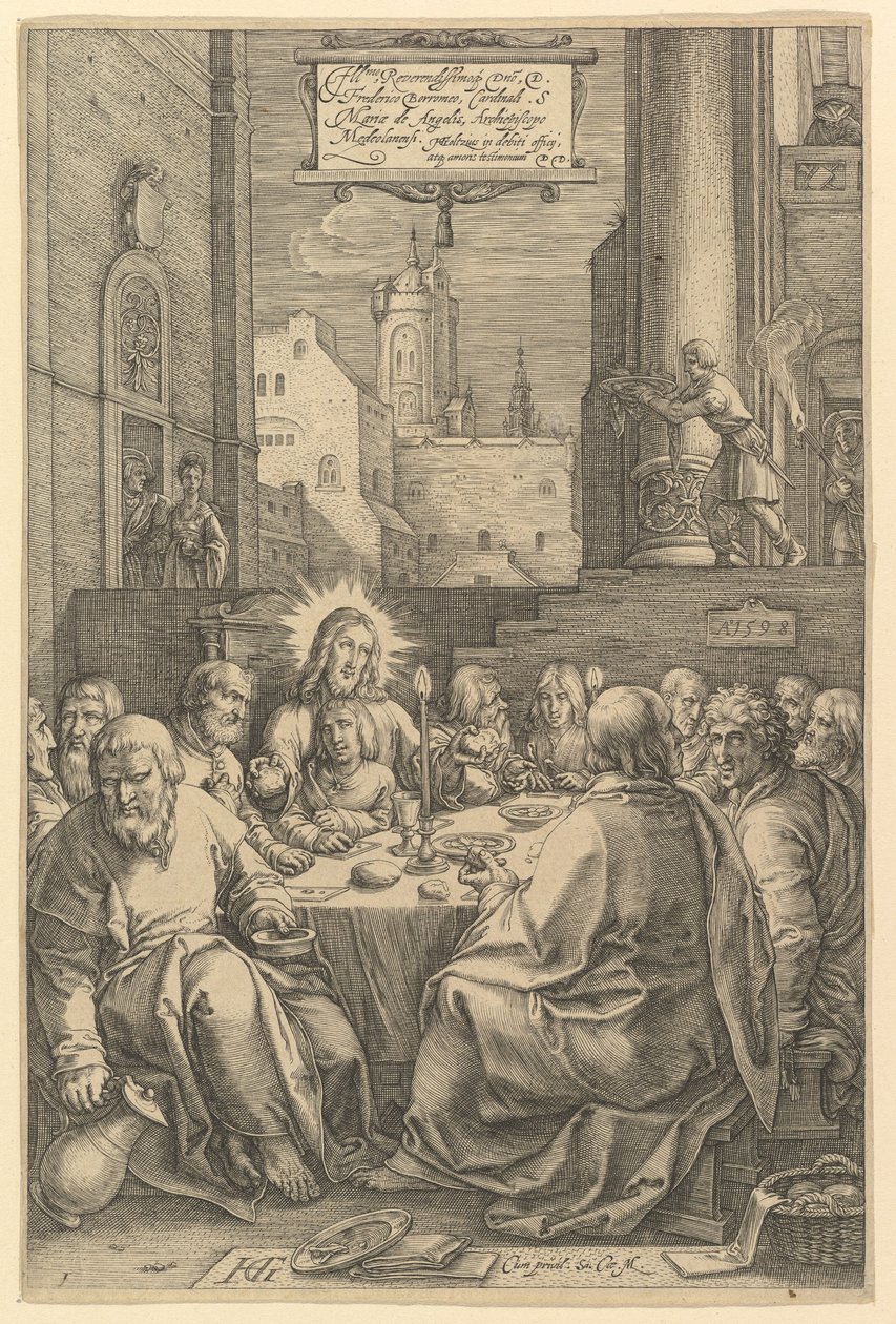 La última cena, de «La pasión de Cristo» de Hendrick Goltzius