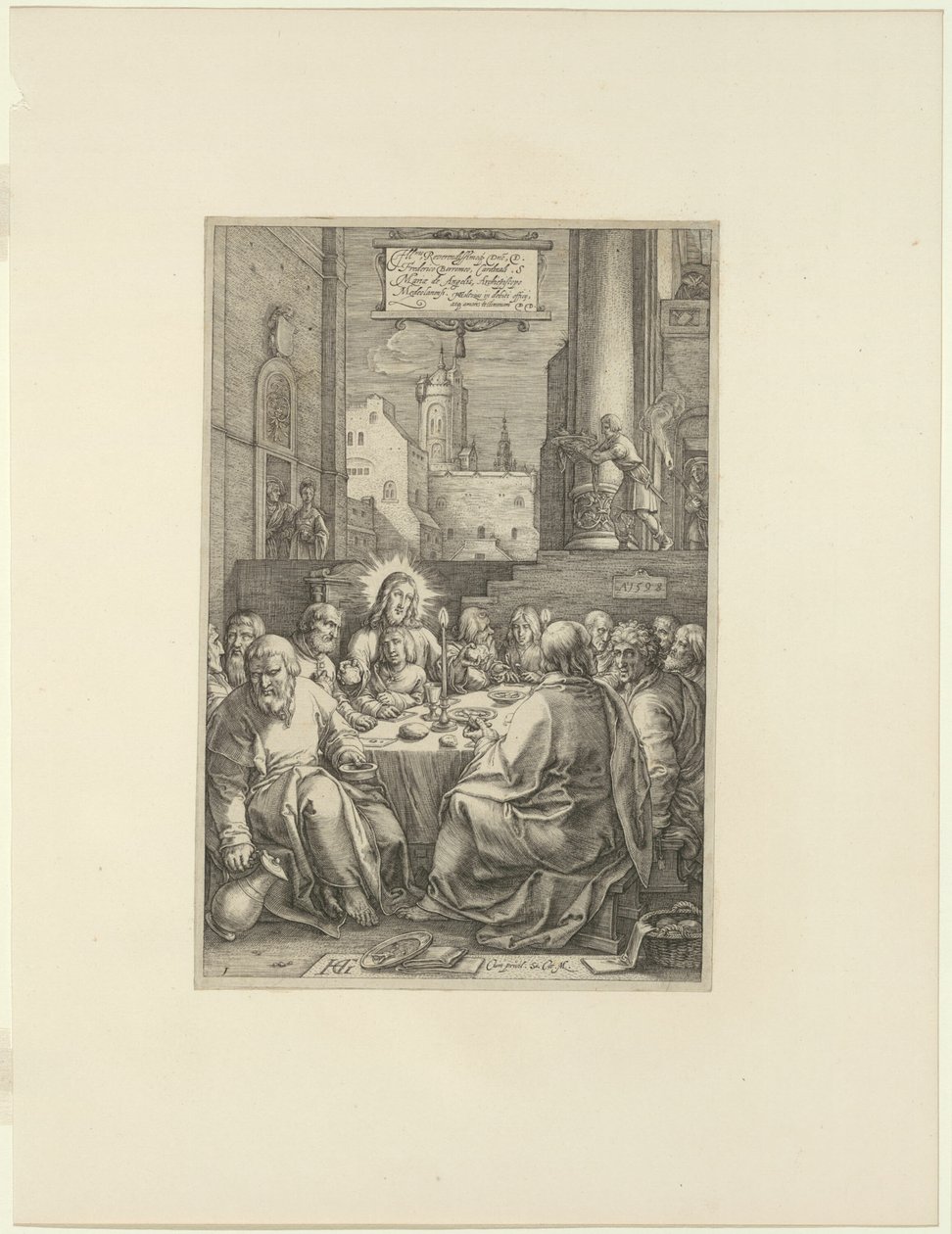 La Última Cena, lámina uno de La Pasión de Cristo de Hendrick Goltzius