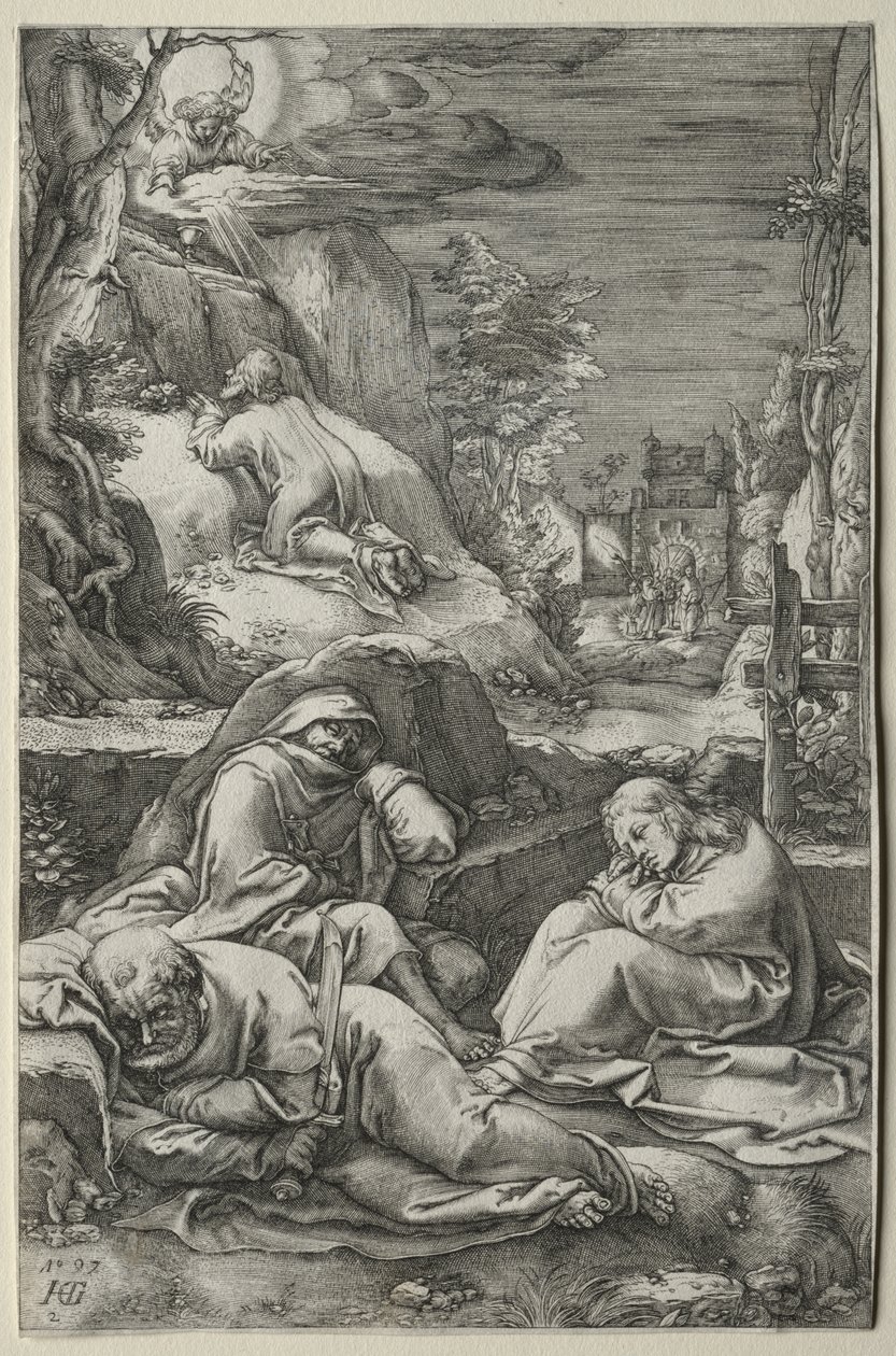 La Pasión: La agonía en el jardín de Hendrick Goltzius