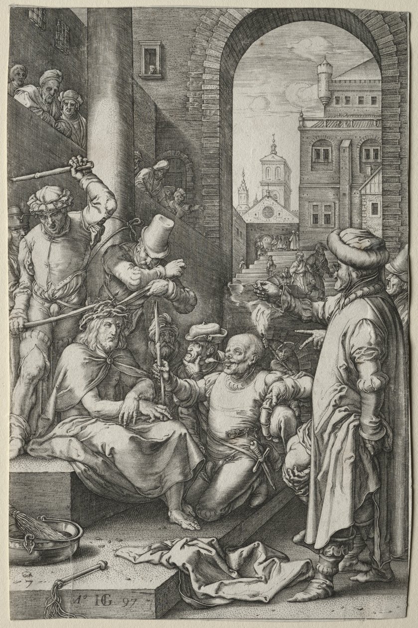 La Pasión: La coronación de espinas de Hendrick Goltzius